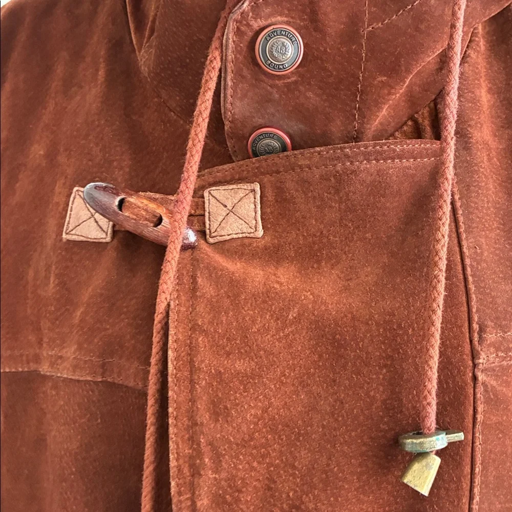 Barn Jacket Wilsons Vintage Adventure Bound Cognac Genuine Leather Suede - Picture 4 of 14